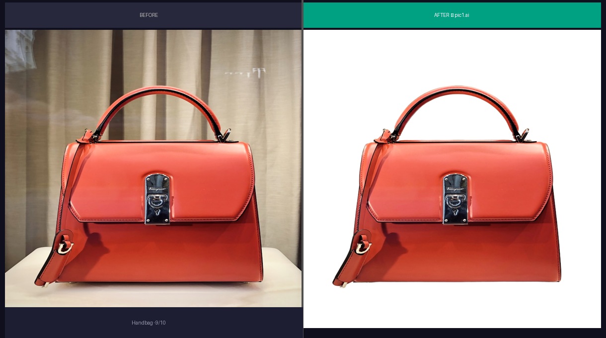 Handbag before and after