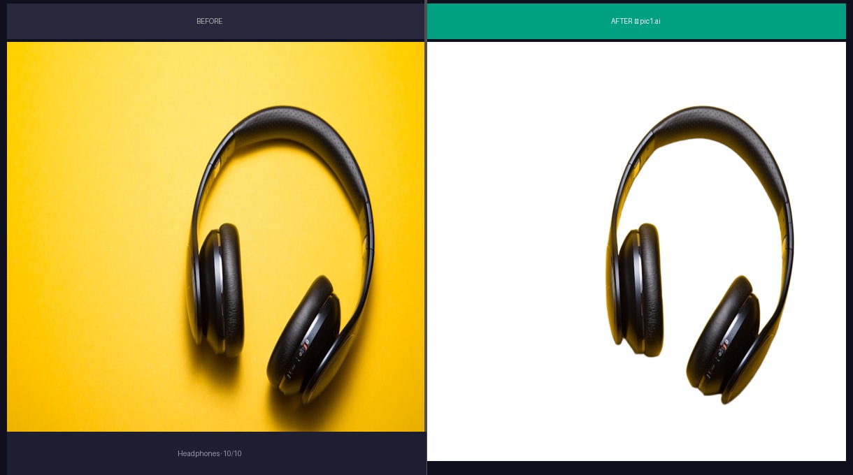 Headphones before and after