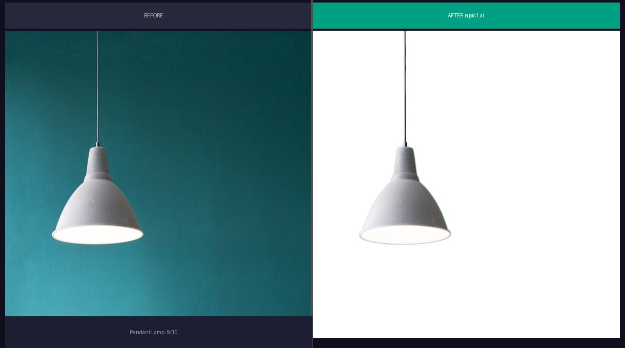 Pendant lamp before and after