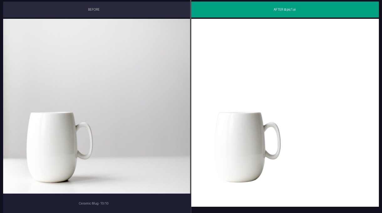 Mug before and after