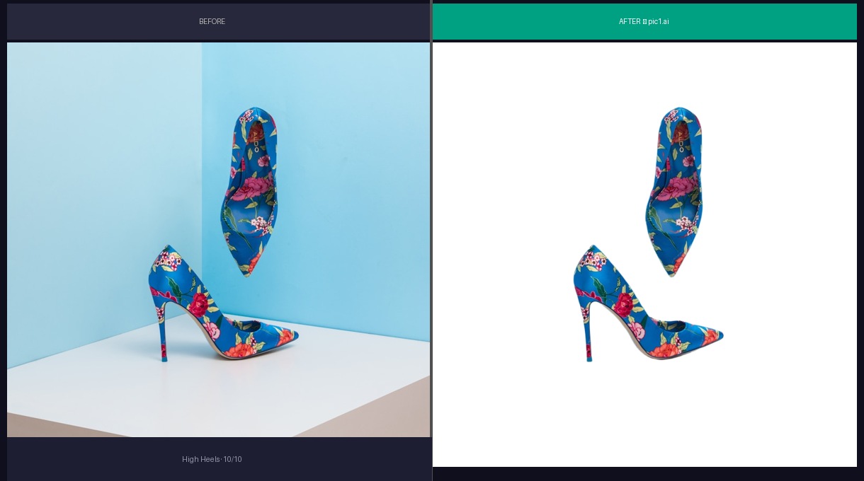 High heels before and after